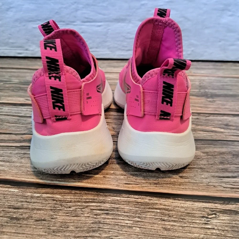 Nike Flex Runner 3 Kids Pink Black Slip On Running Shoes FN1294-602 Size 4Y